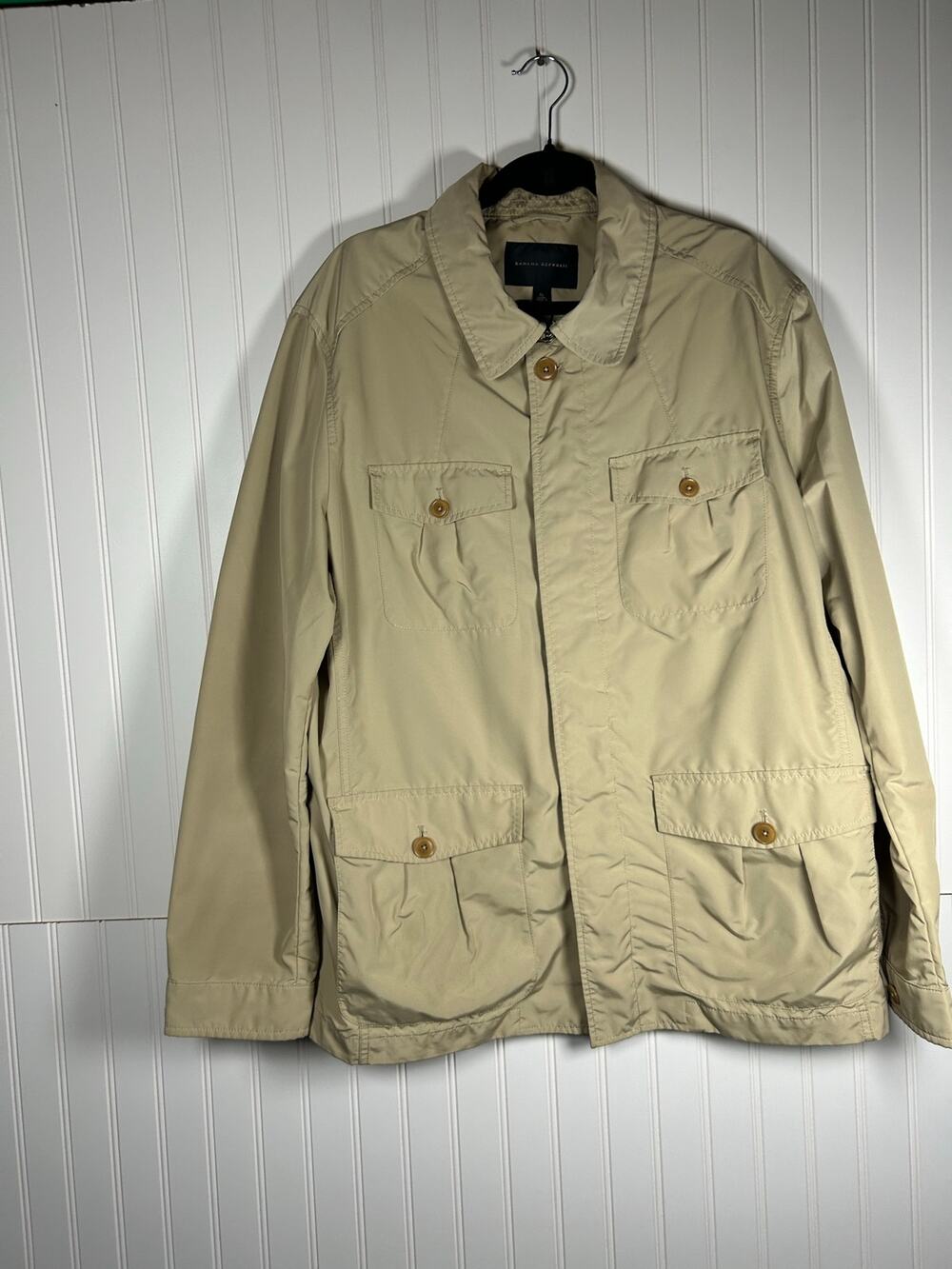Banana Republic ST Safari Jacket Sand Khaki Men sz XL Travels raincoats casual